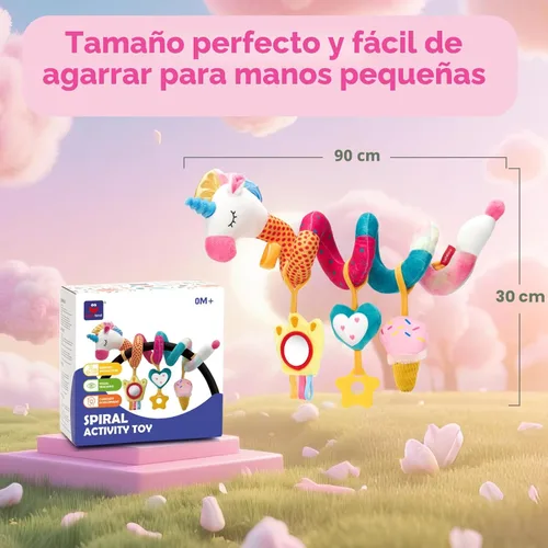 Miniatura 8 de Juguetes de Asiento de Coche hahaland para Bebés de 0 a 6 Meses Niña - Juguetes de Bebé de 3 a 6 Meses - Sonajero, Espejo, Crujiente, Juguetes