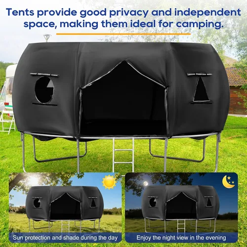 Miniatura 6 de MARGAR Tienda de campaña para cama elástica de 14 pies (solo tienda), apta para 8 postes curvos, trampolín de tela Oxford, resistente a desgarros