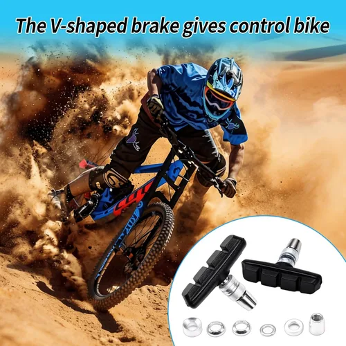 Miniatura 8 de Chooee Pastillas de freno en V para bicicleta, juego de pastillas de freno de bicicleta, 2 pares de zapatas de freno universales