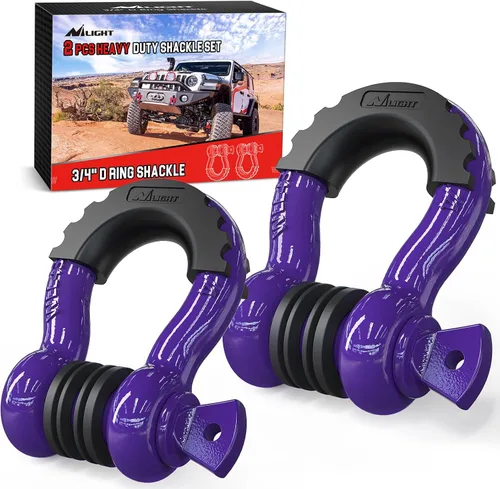 Nilight - 2 grilletes en forma de anilla en D de 3/4 pulgadas con tornillo pasador de 7/8 pulgadas, 41 887 libras, resistentes a la rotura, con