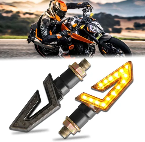 Miniatura 11 de JMTBNO 4 luces intermitentes universales para motocicleta, 15 luces LED intermitentes compatibles con Honda, Yamaha, Suzuki, Street Sports Bike Dirt