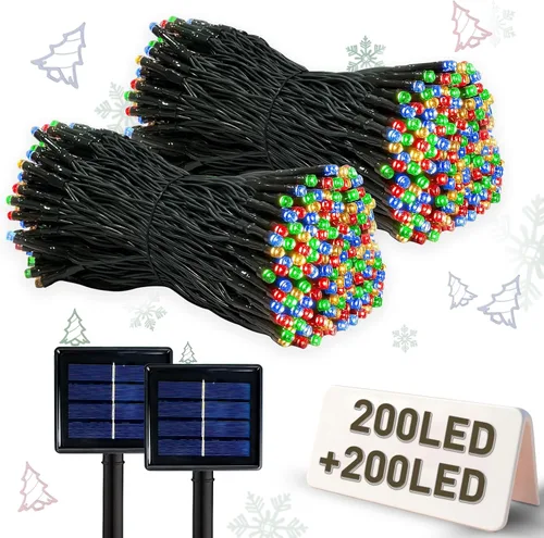 Miniatura 12 de Luces de Cadena Solares Luces de Navidad Solares 200 LED 72 Pies 8 Modos Luces de Cadena para Exteriores Impermeables para Jardín Fiesta Patio Hogar