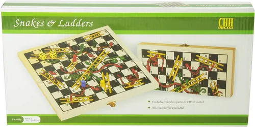 Miniatura 3 de CHH Games Juego de serpientes y escaleras de madera plegables CHH