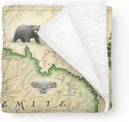 Miniatura 21 de Xplorer Maps Manta de forro polar del Parque Nacional Acadia Manta de 58 x 50 pulgadas Arte original dibujado a mano
