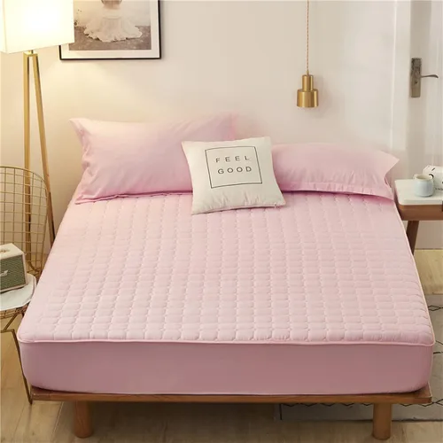 Miniatura 12 de FCLDESHOP Funda de cama, sábanas bajeras gruesas y acolchadas de color sólido, para habitación de los niños, con estampado de animé, geometría, 59.1