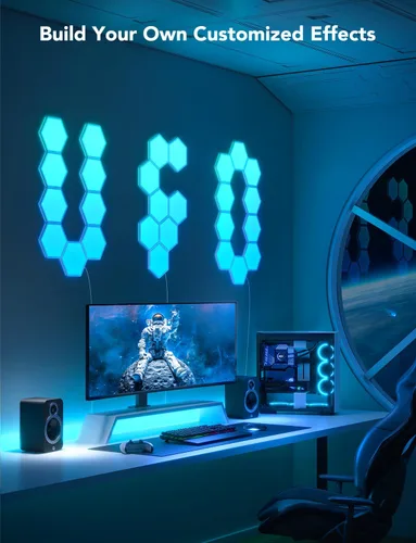 Miniatura 3 de Paneles de luz Govee Glide Hexa, luces de pared LED hexagonales RGBIC, luces de pared creativas Wi-Fi para el hogar inteligente con sincronización
