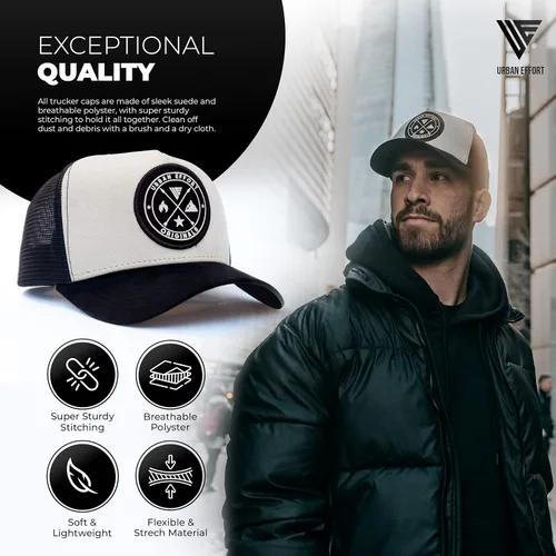 Miniatura 172 de Urban Effort Gorra trasera de malla, para hombres y mujeres, gorra de béisbol de 5 paneles, gran cierre a presión para caza y senderismo
