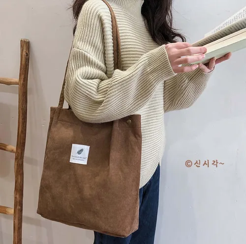 Miniatura 2 de Tchh-Dayup Bolso de lona para mujeres y chicas, bolso de pana.