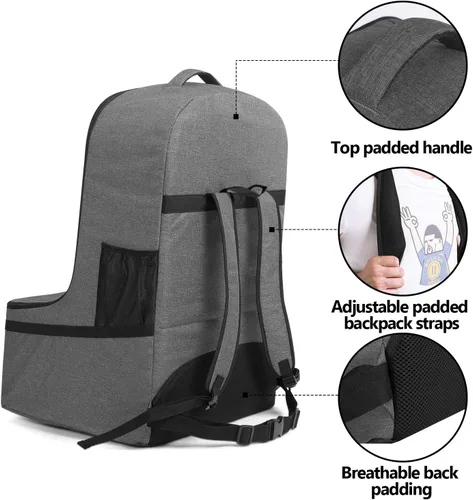 Miniatura 4 de LUXJA Bolsa de viaje para asiento de automóvil, bolsa de avión con correas acolchadas para mochila y correas ajustables en la cintura para viajes