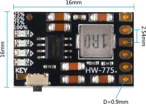 Miniatura 4 de 10 unids 2A 5V descarga de carga módulo integrado 3.7 V 4.2 V batería de litio Boost protección de energía móvil DIY módulo de placa PCB electrónico
