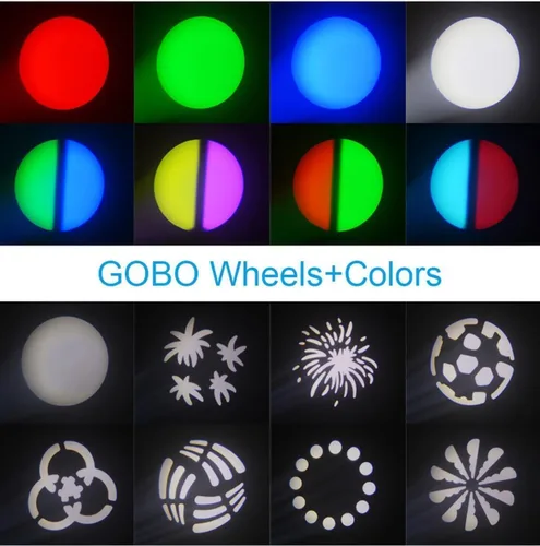 Miniatura 3 de BETOPPER Luz de cabeza móvil de 30 W, iluminación de escenario 8 GOBO 8 colores 9/11 canal DMX-512 con sonido activado para DJ, fiesta, bar, club