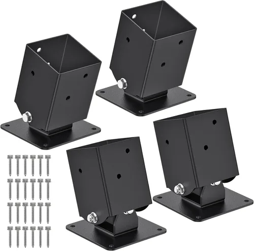 Miniatura 10 de SELEWARE Juego de soportes de columpio de alta resistencia, kit de accesorios de columpio con marco A, 1 soporte medio y 2 soportes de base