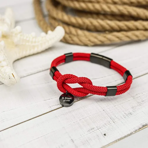 Miniatura 3 de globi Paracord - Pulsera de cuerda trenzada para hombres y mujeres pulsera ligera náutica unisex con cierre magnético de acero inoxidable Fibra
