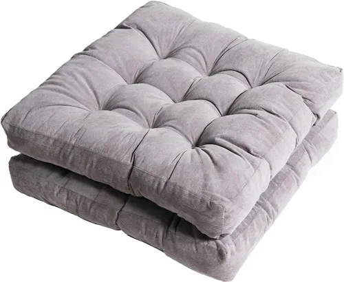Miniatura 11 de Tiita Juego de 2 cojines redondos para sillas de oficina, 22 x 22 pulgadas, para exteriores, para adultos, sentados, patio, jardín, beige