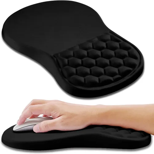 Miniatura 17 de Hokafenle Alfombrilla de ratón ergonómica con soporte para muñeca, alfombrilla con reposamuñecas para alivio del dolor del túnel carpiano