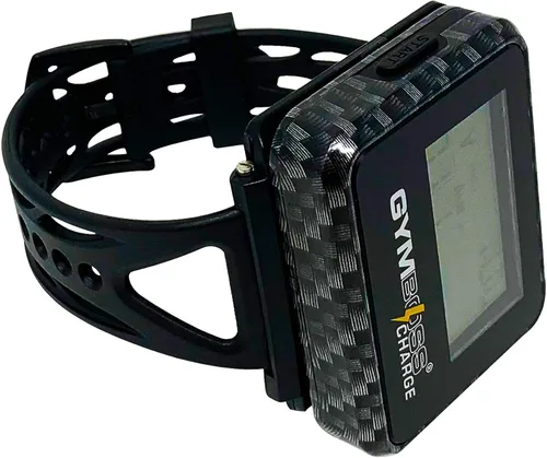 Gymboss Temporizador de intervalo de carga y cronómetro y correa de reloj - Paquete Negro carbón