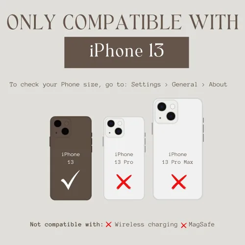 Miniatura 7 de Fundas Walli para iPhone 13, funda tipo cartera con soporte para tarjetas, elegante y moderna cubierta para mujeres, se ajusta al iPhone 13