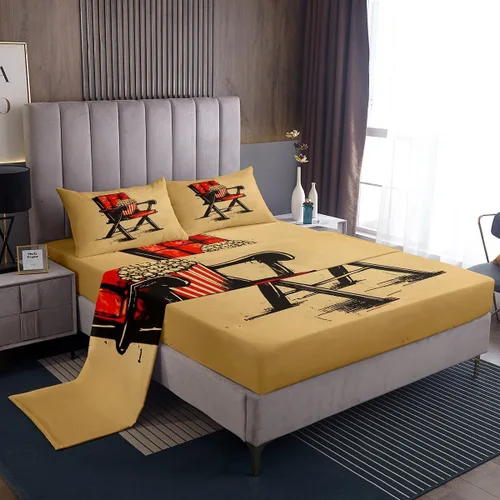 Miniatura 22 de Homewish Juego de sábanas de música de piano, tamaño Queen, juego de ropa de cama de notas musicales de 4 piezas para decoración de habitación