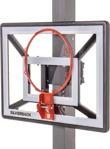 Miniatura 37 de Aro de baloncesto juvenil Silverback Junior de 33" con tecnología de montaje Lock 'n Rock. Se monta en postes redondos y verticales, color negro