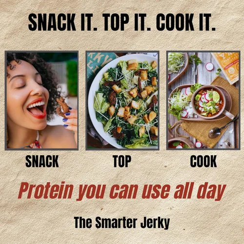 Miniatura 4 de It's Jerky Y'all - Plant Protein Jerky - The Smarter Jerky 16-19g Protein + 8-10g Fiber Per Bag Non-GMO, No Cholesterol, Born in Texas