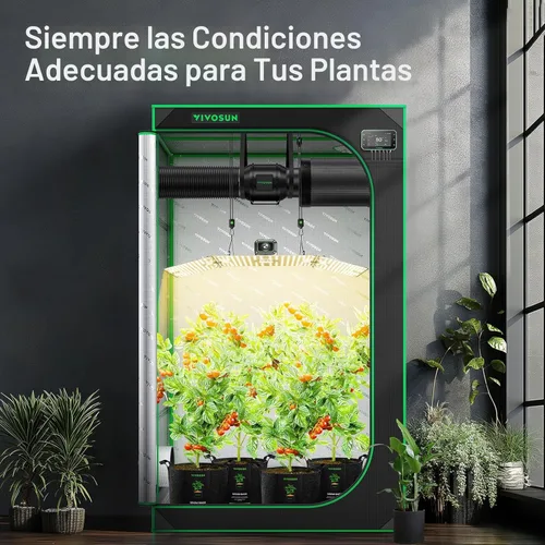 Miniatura 3 de VIVOSUN GIY Sistema de Tienda de Cultivo Inteligente 4x4, Kit de Tienda de Cultivo con WiFi Integrado, con Ventilación y Circulación Automatizadas