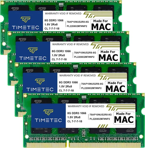 Timetec Kit de 32 GB (4 x 8 GB) compatible con Apple DDR3 1067 MHz/1066 MHz PC3-8500 CL7 de doble rango para iMac (finales de 2009 de 27 pulgadas)