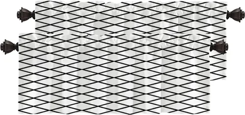 Miniatura 123 de Cortinas opacas de poliéster multicapa para cafetería, con diseño de diamantes, 2 unidades, 26 x 24 pulgadas