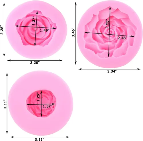 Miniatura 3 de Zixiang Bloom - Molde de silicona con diseño de flores de rosas 3D, para decoración de pasteles, jabón, velas, caramelos, chocolate, polimérico