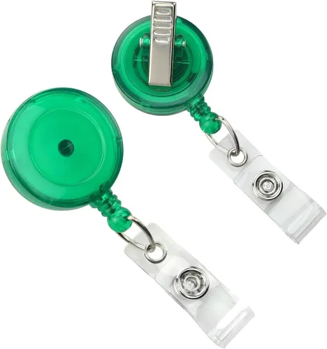 Miniatura 5 de Specialist ID - Paquete de 5 soportes translúcidos para carretes de insignias con clip giratorio de cocodrilo, carretes retráctiles de plástico