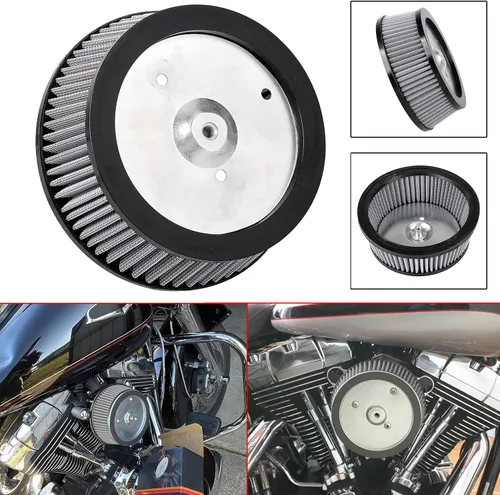 Miniatura 6 de Filtro de aire de repuesto gris Sucker para Harley Big Twin 1999-2017, Dyna 1999-2017, Softail 2000-2015, Road King FLHR 1999-2007