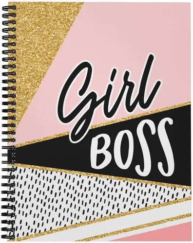 Miniatura 6 de Softcover Girl With A Dream - Cuaderno motivacional en espiral de 8.5 x 11 pulgadas, 120 páginas con rayas anchas, cubierta laminada brillante