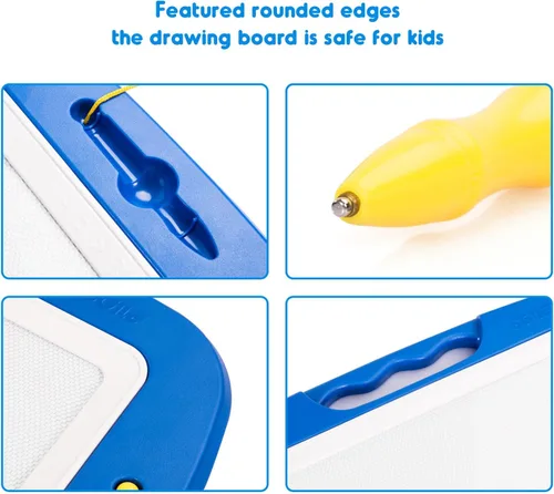 Miniatura 7 de SGILE - Pizarra magnética para dibujar grande, 4 colores, con 4 sellos, para niños pequeños, juguete educativo de aprendizaje, para niños de más