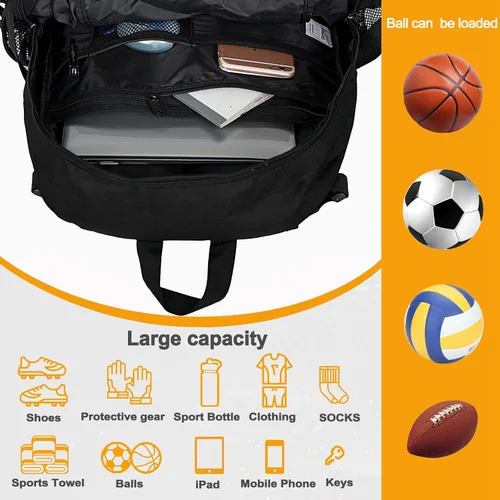 Miniatura 4 de Goloni Soccer Backpack,Basketball Backpack with Ball Compartment & Shoe Compartment,Backpack for Basketball,Soccer