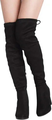 Miniatura 4 de Dream Pairs - Botas altas sobre la rodilla a la moda ajustadas y con tacón grueso para mujer