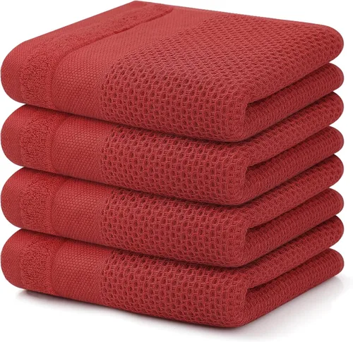 Miniatura 35 de Homaxy Paños de cocina 100% algodón, paquete de 8 – 12 x 12 pulgadas, tejido de gofre, muy suaves y absorbentes, paños de cocina de secado rápido