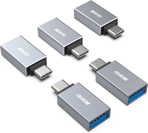 Miniatura 10 de BENFEI Adaptador USB C a USB 3.0, paquete de 3 adaptadores USB C a un macho a hembra, compatible con MacBook 2018 2017 2016, Samsung Galaxy Note 8