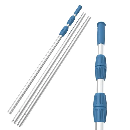 KEMANO - Poste profesional de servicio pesado de 15 pies para piscina, aluminio telescópico, ajustable de 3.4 a 15 pies, se adapta a aspiradora de