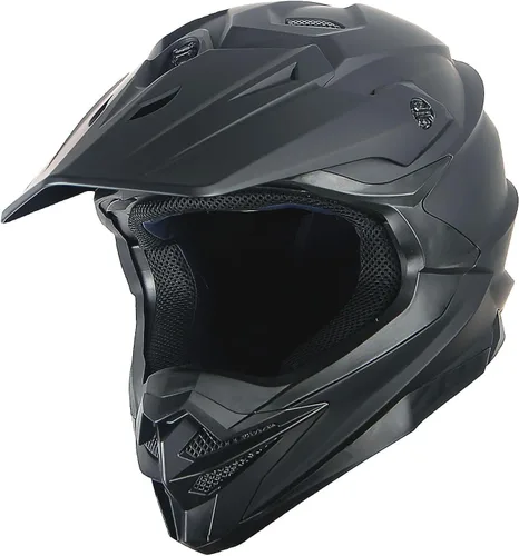 1Storm - Casco de motocross para adultos, bicicleta de montaña de descenso, BMX, MX, ATV, motocicleta todoterreno, estilo Storm HF803; negro mate