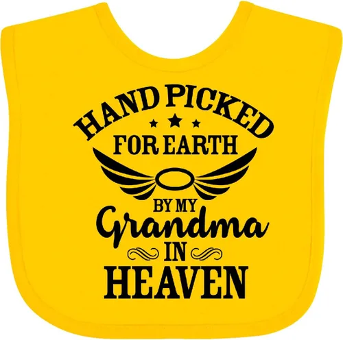 Miniatura 22 de inktastic Handpicked for Earth By My Grandma in Heaven Angel Wings Baby Bib