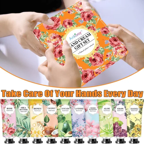 Miniatura 7 de Paquete de 10 Set de Regalos de Crema de Manos, Rellenos de Media para Chicas Adolescentes, Adultos, Regalos de Navidad para Mujeres, Regalos