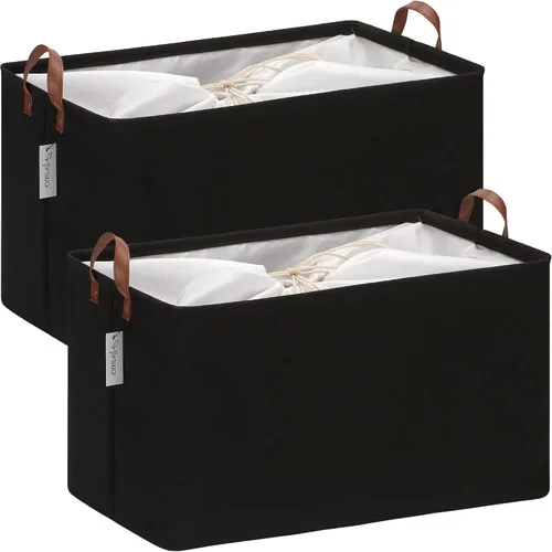 Miniatura 9 de Hinwo 31L Bolsas de almacenamiento grandes, organizadores de armario y almacenamiento, cestas de estante, cestas de almacenamiento plegables