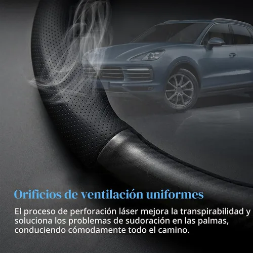 Miniatura 4 de gunhunt 1 PC Funda de Volante de Coche Transpirable, Protector de Volante de Fibra de Carbono Antideslizante, Funda de Volante Resistente al