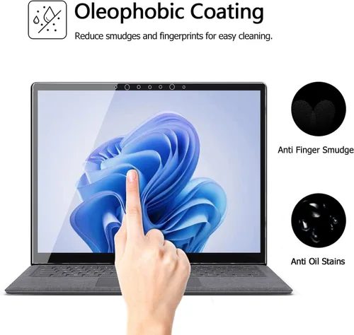 Miniatura 6 de Megoo Protector de pantalla de vidrio templado para laptop Microsoft Surface de 15 pulgadas, resistente a los arañazos, ultra transparente, suave al
