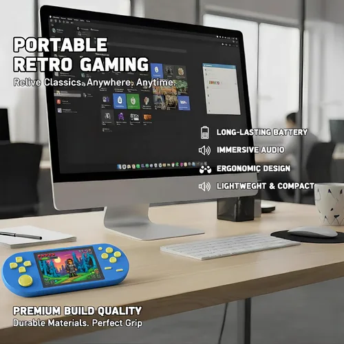 Miniatura 8 de Consola de juegos portátil de 16 bits, pantalla HD de 3 pulgadas, juegos retro 300 en 1, reproductor de videojuegos clásico portátil para niños