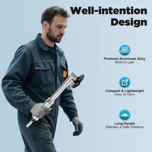 Miniatura 5 de Amoladora angular neumática de mango largo, herramienta de corte neumática de 90 PSI 25000 RPM, alcance extendido de 12.2 pulgadas para espacios