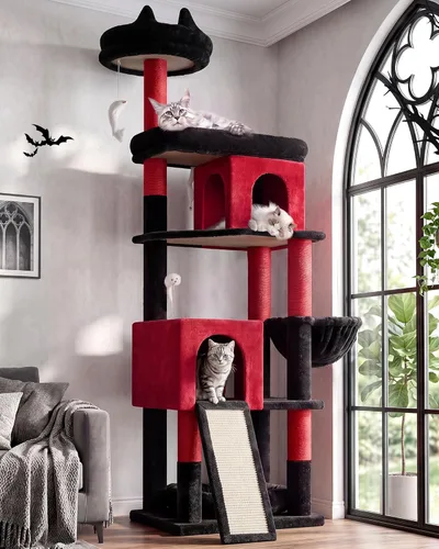 Miniatura 12 de Globlazer Árboles para Gatos de Servicio Pesado para Gatos Grandes, Árbol para Gatos Maine Coon Resistente de 72 pulgadas para Gatos Grandes de 20+
