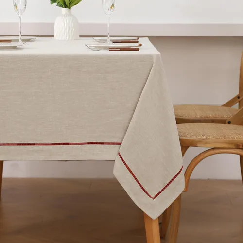 Miniatura 54 de Linen World - Mantel de lino de otoño de 55 x 55 pulgadas, mantel rectangular lavable de lino francés para comedor, al aire libre, bodas