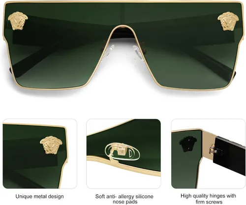 Miniatura 8 de Allarallvr Gafas de sol cuadradas de gran tamaño para mujeres hombres vintage de moda clásica gafas de sol de sol para mujer AR82087
