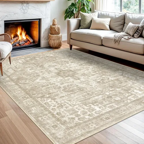 Miniatura 29 de SIILOOM Alfombra lavable de 2 x 3 pies, alfombra suave color taupe ceniza para entrada, tapete antideslizante para puerta de interior, tapete