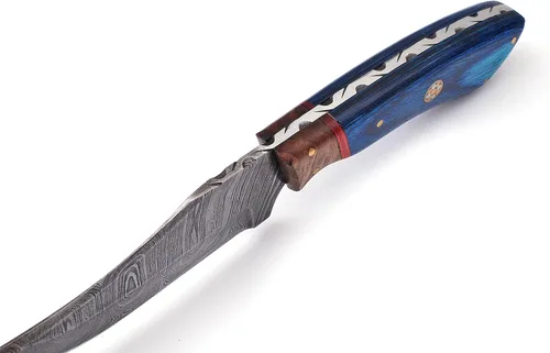 Miniatura 3 de Cuchillo de caza de acero de Damasco hecho a mano personalizado para desollar Camping al aire libre - Cuchillo de caza de hoja fija con lazo